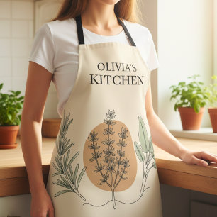 Tablier Illustration minimaliste d'herbes