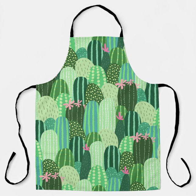 Tablier Illustration Motif colorée Cactus (Recto)