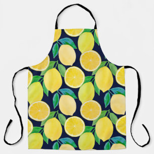 Tablier Illustration motif vintage du citron d'aquarelle