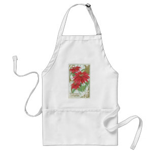 Tablier Illustration Poinsettia vintage.