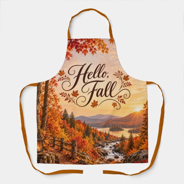Tablier Illustration rustique de la saison d'automne (Recto)