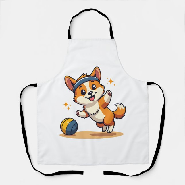 Tablier Illustration vectorielle de chien de volleyball Co (Recto)