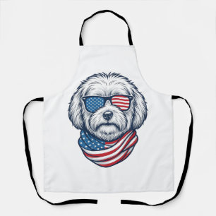 Tablier Illustration vectorielle de chien duveteux patriot