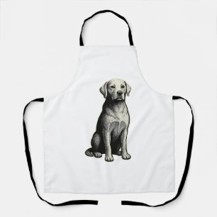 Tablier Illustration vintage de chien assis