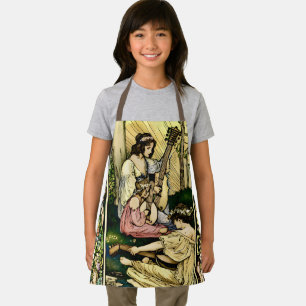 Tablier Illustration vintage de musiciens fées Art nouveau