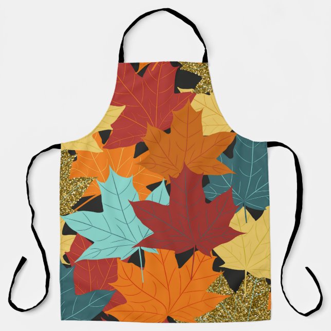 Tablier Illustration Vintage Feuille de l'érable d'automne (Recto)