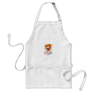 Tablier Image de pizza kawaii avec fond transparent