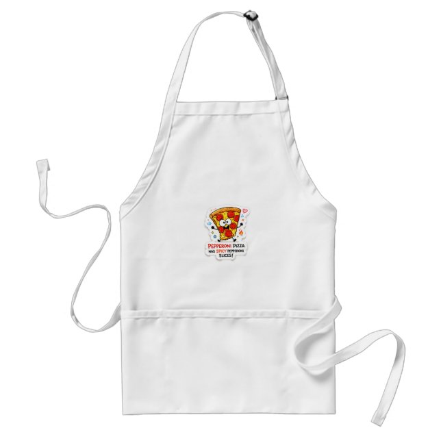Tablier Image de pizza kawaii avec fond transparent (Devant)