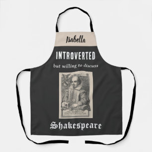 Tablier Image de Shakespeare Drôle Personnalisé Introverti
