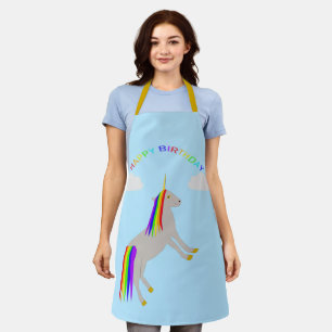 Tablier Imaginaire Anniversaire Unicorne arc-en-ciel et nu