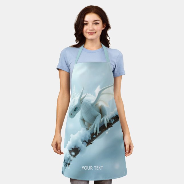 Tablier Imaginaire Bébé blanc mignon Dragon (Porté)