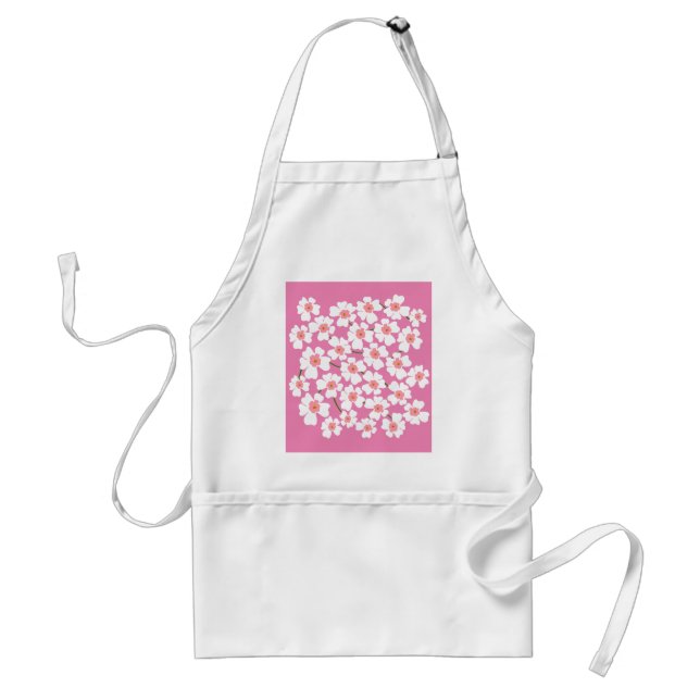 Tablier Imaginaire blanc et rose (Devant)