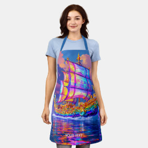 Tablier Imaginaire Couleurs arc-en-ciel mignon navire