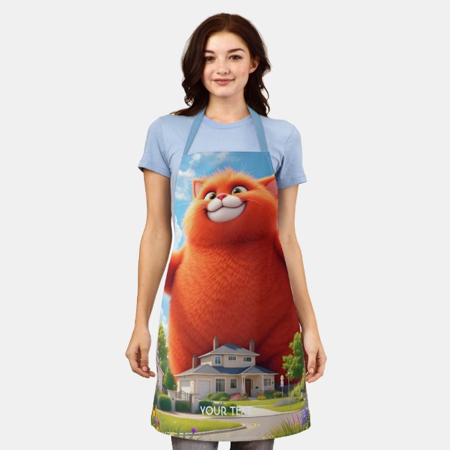 Tablier Imaginaire Cute Big Orange Chat (Porté)