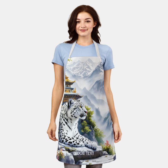 Tablier Imaginaire Cute White Leopard Mountains (Porté)