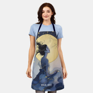 Tablier Imaginaire Femme mignonne Arbres Lune