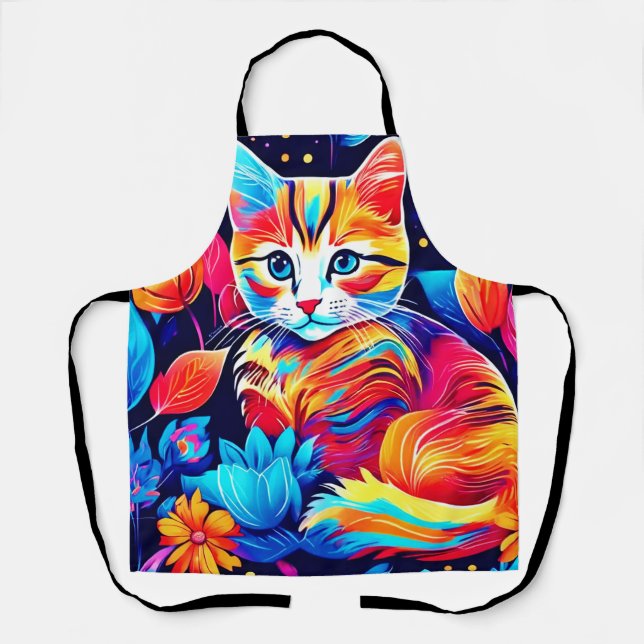 Tablier Imaginaire floral Feline (Recto)