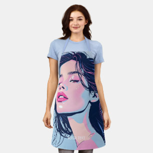 Tablier Imaginaire jolie fille rose bleue rose