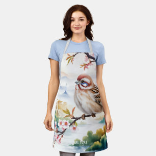 Tablier Imaginaire mignon Fleur d'oiseau chinois