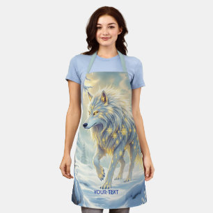 Tablier Imaginaire mignon loup blanc hiver