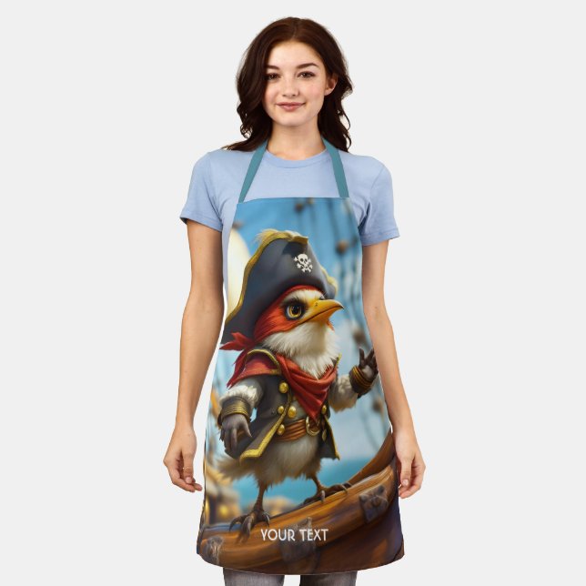 Tablier Imaginaire mignon oiseau capitaine Pirate (Porté)