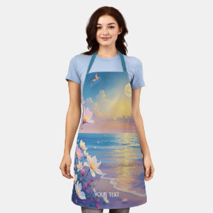 Tablier Imaginaire Mignonne Fleurs Roses De Mer