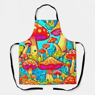 Tablier Imaginaires colorés de champignons de dessin