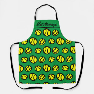 Tablier Impression amusante d'une balle de tennis jaune BB
