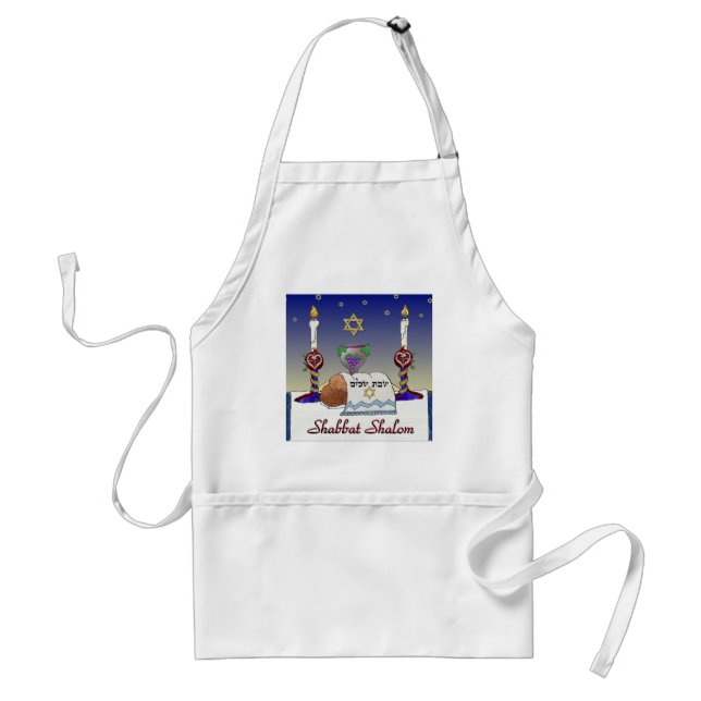 Tablier Impression d'art Judaica Shabbat Shalom (Devant)