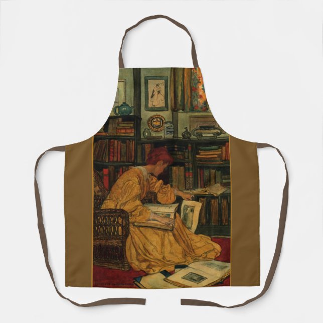Tablier Impression d'art pour amateur de livres anciens |  (Recto)