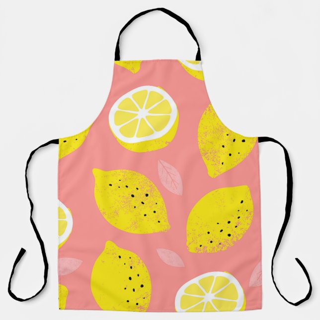 Tablier Impression de citron, motif d'été brillant et tran (Recto)