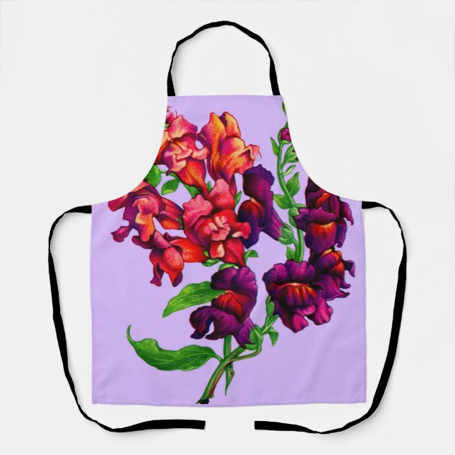 Tablier impression de fleurs de snapdragon (Recto)