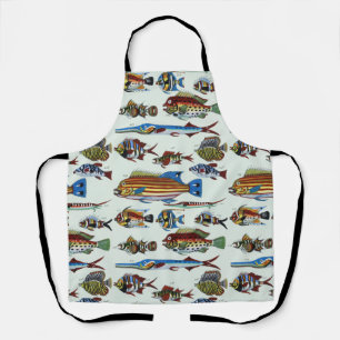 Tablier Impression d'histoire naturelle de poissons exotiq