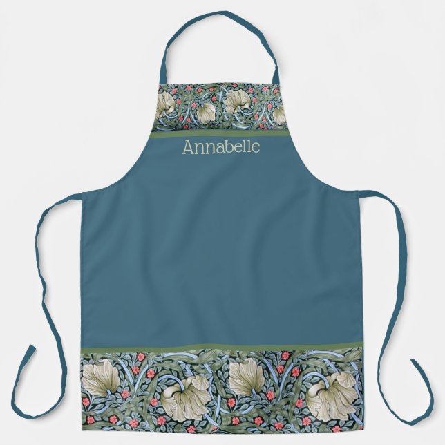 Tablier Impression florale personnalisée de William Morris (Recto)