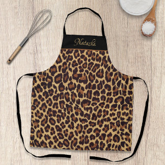 Tablier Impression personnalisée de fourrure Leopard Faux