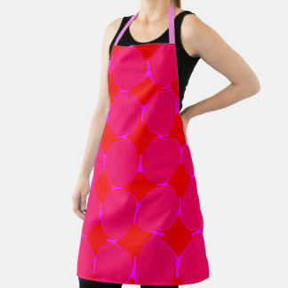 Tablier Impression tendance avec effet rouge rose mauve
