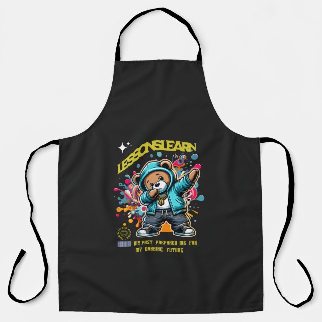 Tablier imprimé DABBING FUTURE LESSONS LEARN (Recto)