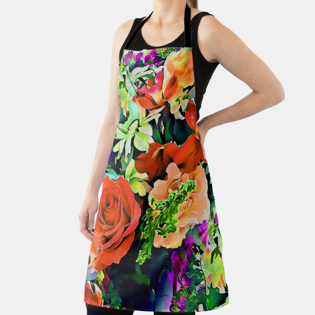 Tablier Imprimé floral tropical à fleurs omniprésentes  (Insitu)