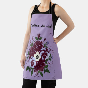 Tablier Imprimé Intégral Bouquet de Violettes