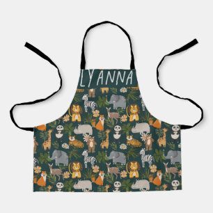 Tablier Imprimer les animaux de la jungle mignonne
