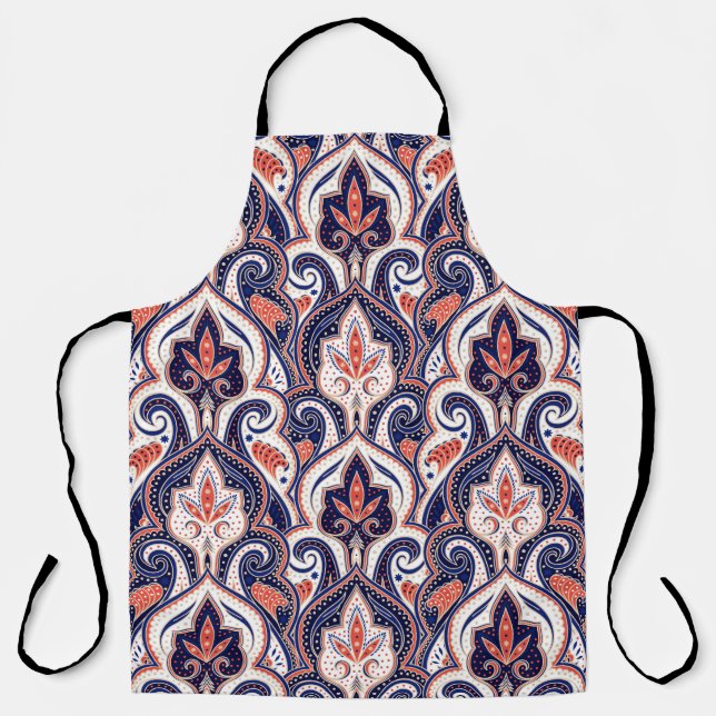 Tablier Indian Paisley : Médaillon Floral Sans Seamless. (Recto)