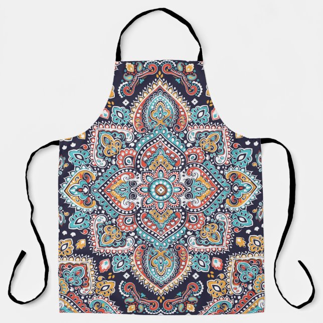 Tablier Indian Paisley : Motif ethnique mandala (Recto)