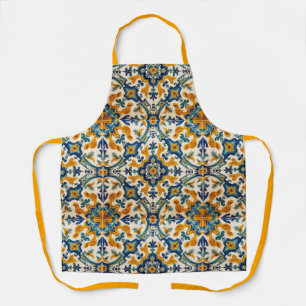 Tablier Indigo Azulejo Bleu et jaune Portugais