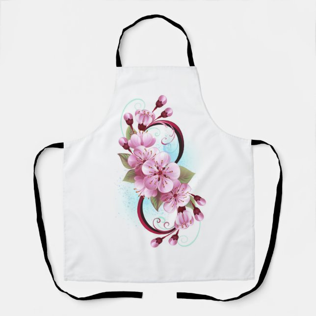 Tablier Infinité avec les fleurs Sakura (Recto)