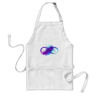 Tablier Infinity with purple feather