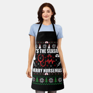 Tablier Infirmière à pull de Noël