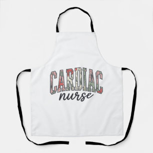 Tablier Infirmière cardiaque à motif floral de lettre univ