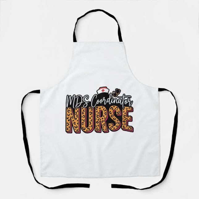 Tablier Infirmière coordinatrice MDS Design de chemise vin (Recto)