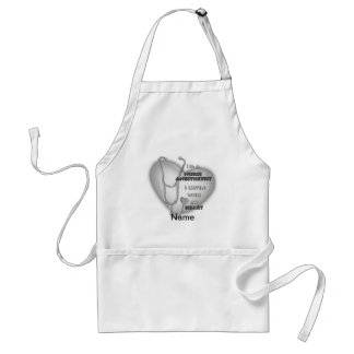 Tablier Infirmière de coeur gris anesthésiste