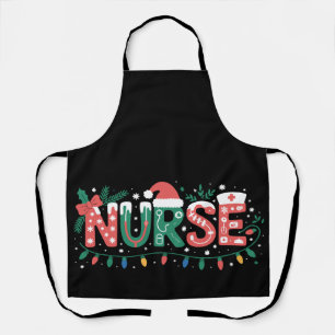 Tablier Infirmière de Noël Chapeau du Père Noël Stéthoscop